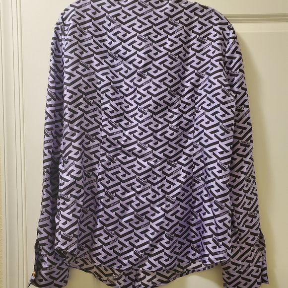 Versace Greca Silk Twill Blouse - Picture 12 of 16